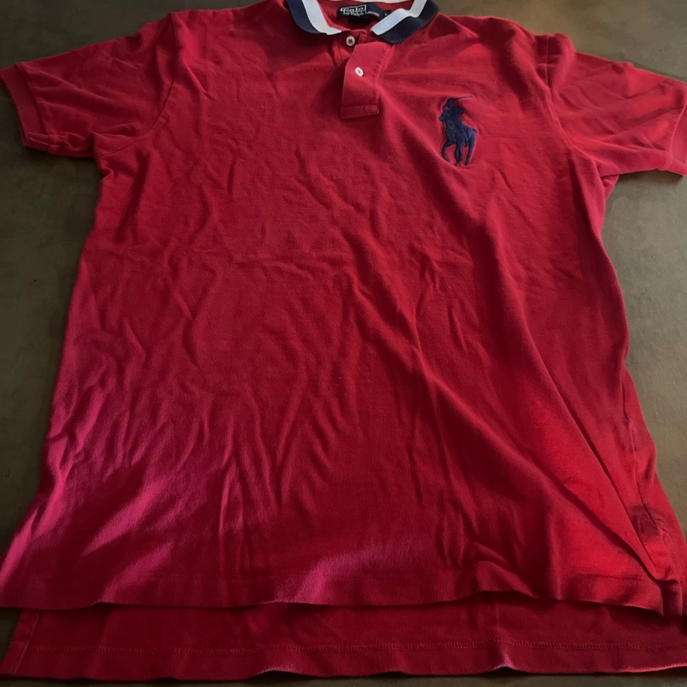 Polo by Ralph Lauren Red Polo Shirt with Navy Logo